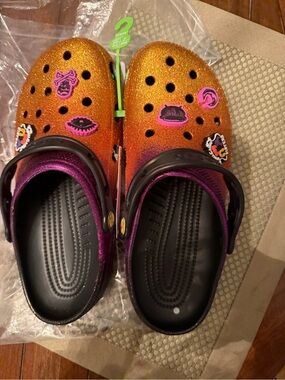 New Disney Hocus POCUS ORANGE AND PURPLEGlitter Ombre Clog Shoes - W11/M9
